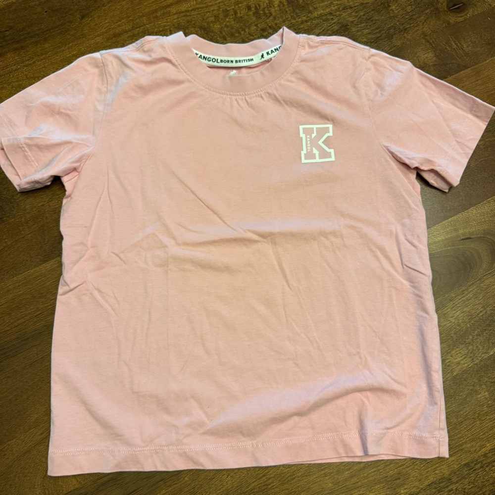 Kangol Pink Short Sleeve Tee Casual Crew Neck